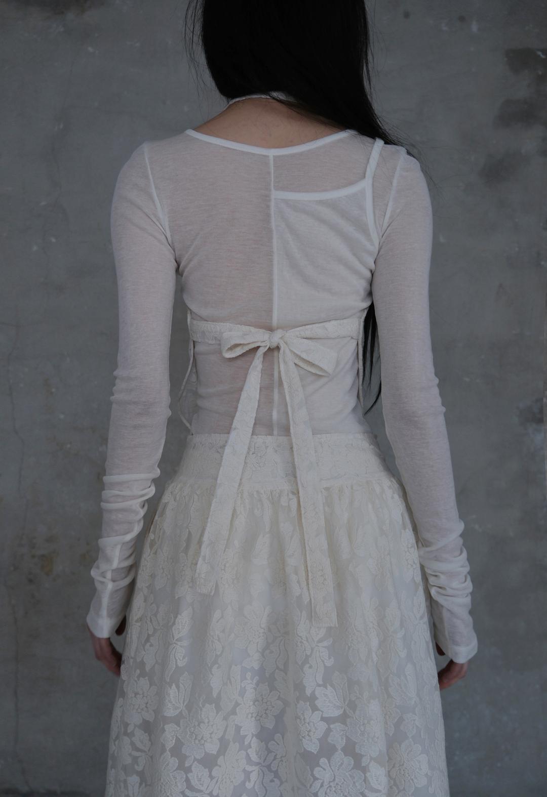 Layered Long-Sleeved Seethrough T, 2color