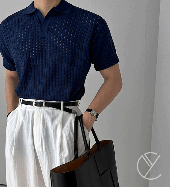 피스 린넨 카라 니트