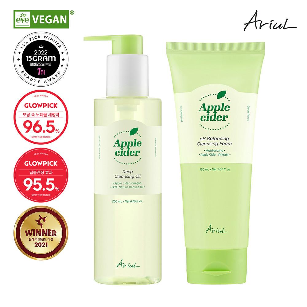 아리얼 애플사이다 클렌징 폼 150ml  + 오일 200ml 세트