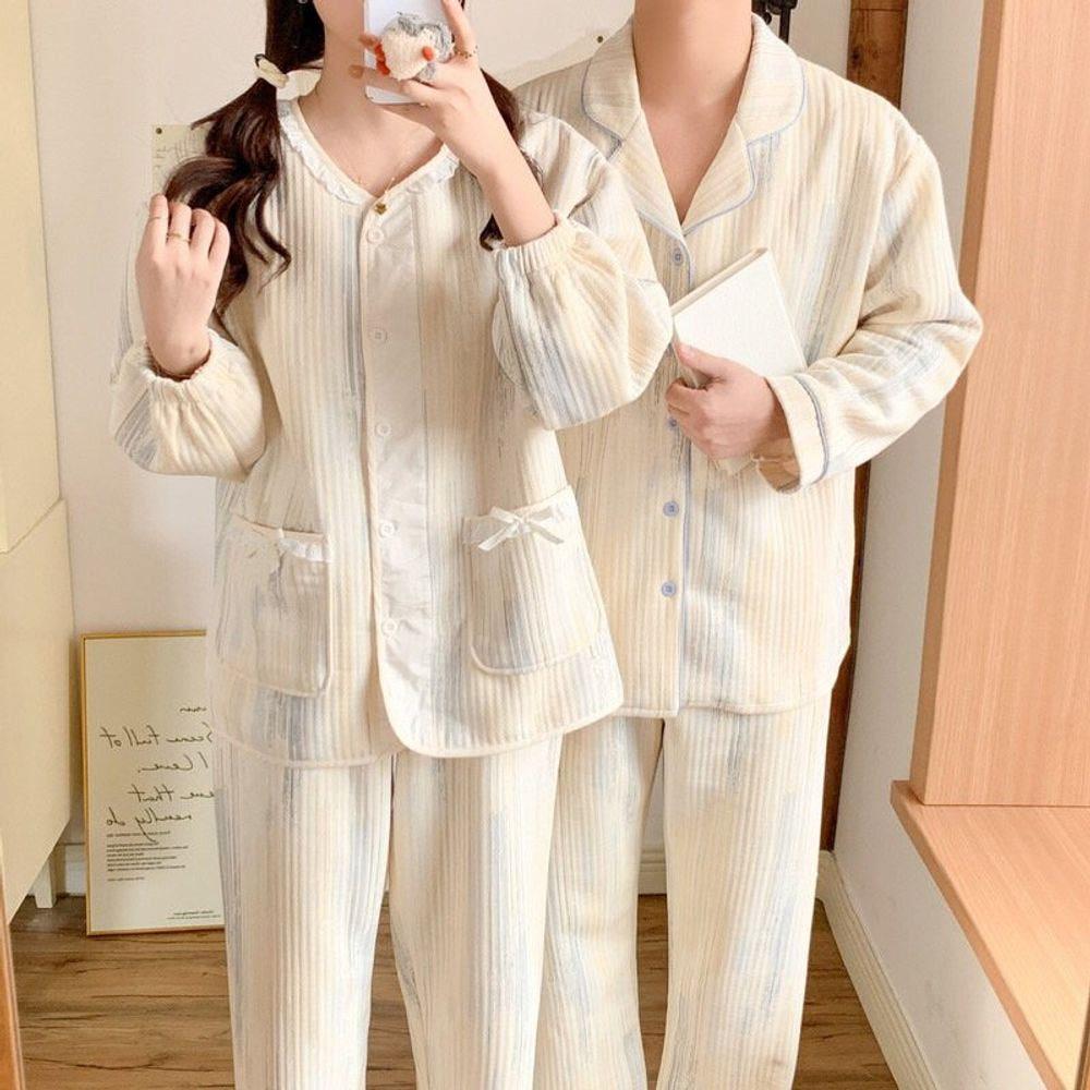 [폭닥누빔]버터누빔커플잠옷파자마홈웨어