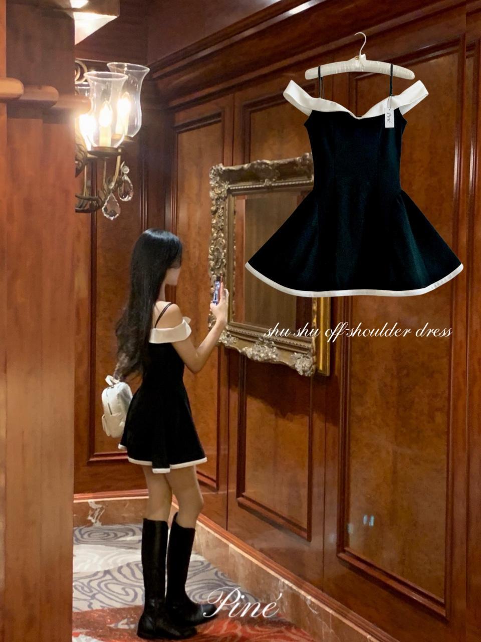 피네 [단독바배📦/제니드레스st/🥂연말룩/오프숄더원피스/핀터룩/리본원피스/파티룩/미친핏/허리라인]슈슈 홀리데이 드레스  _ 피네 (단독 바배)