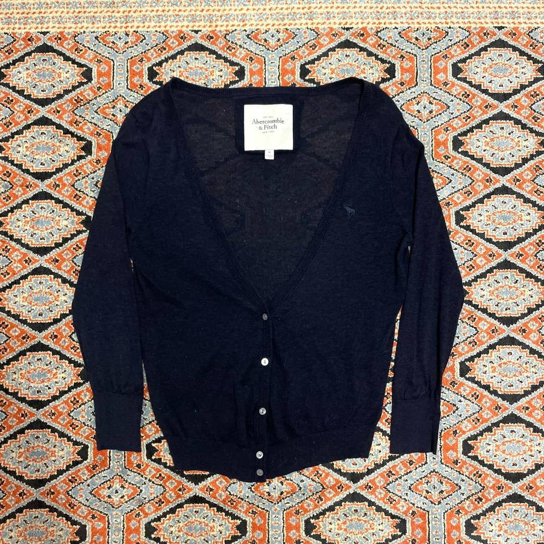 아베크롬비 네이비 브이넥 7부 가디건 여성M | 후루츠패밀리
