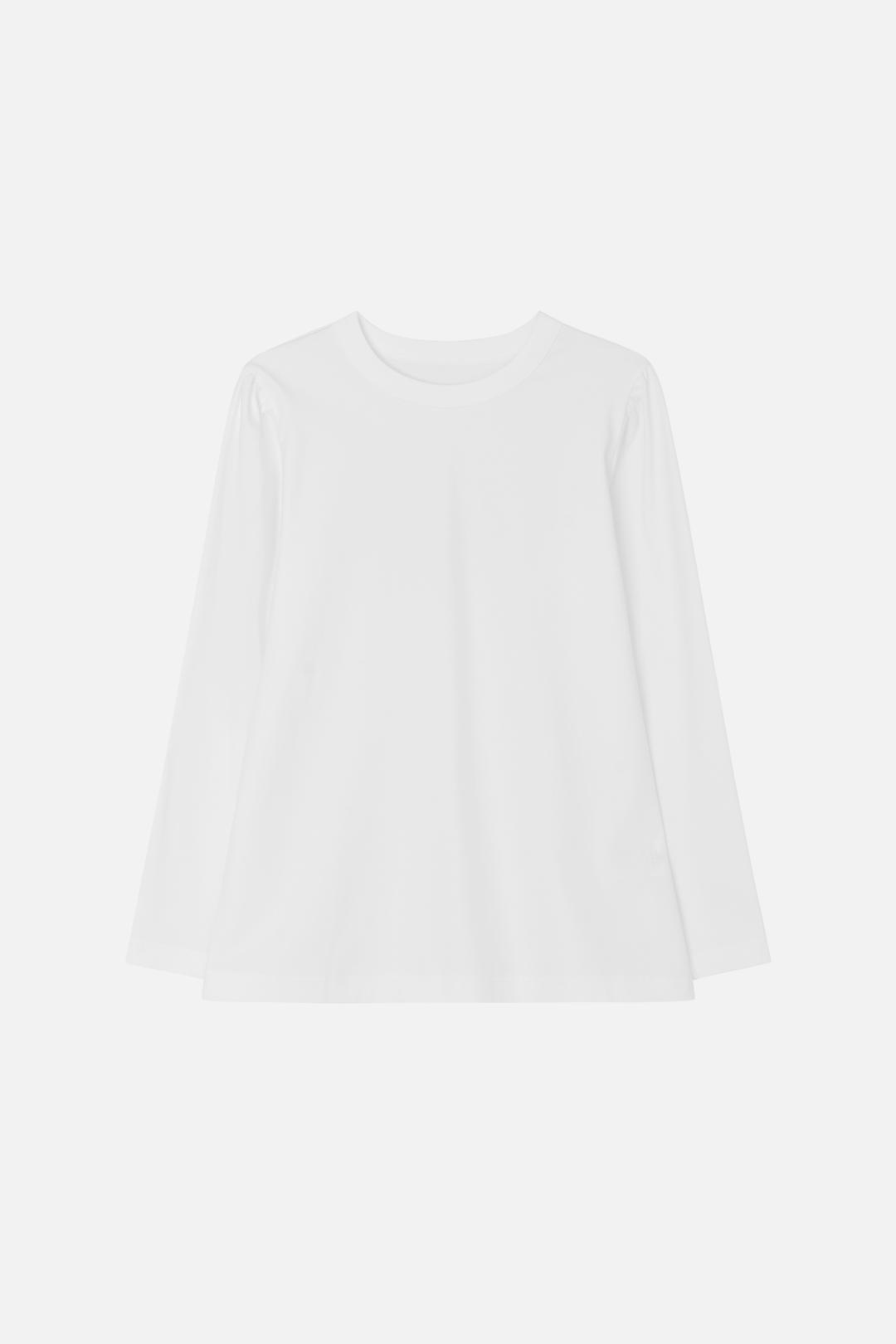 Shirring Puff Tee (White)