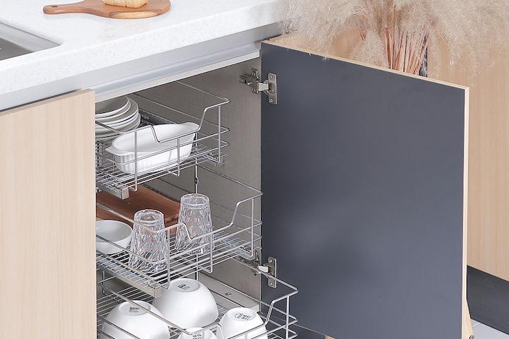 DJ 댐핑 주방 싱크대 레일 서랍장 2단 3단 양념선반