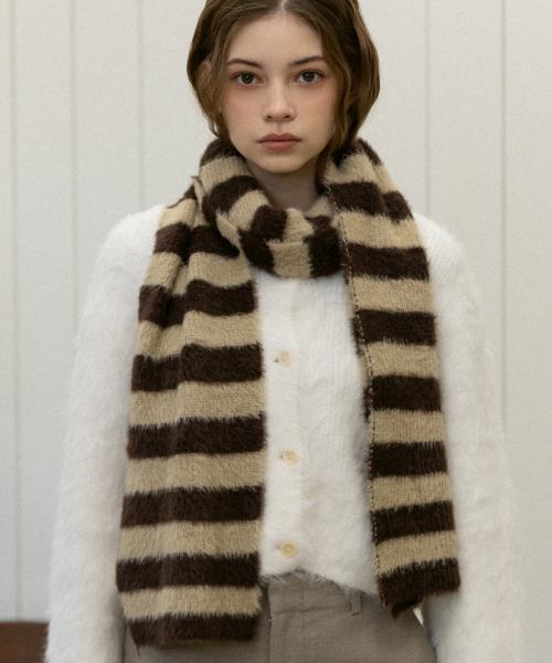 비스코티 스트라이프 퍼 머플러 MF8131