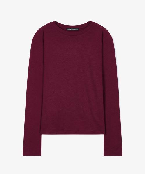 Tencel Long Sleeve T-Shirts (Burgundy)