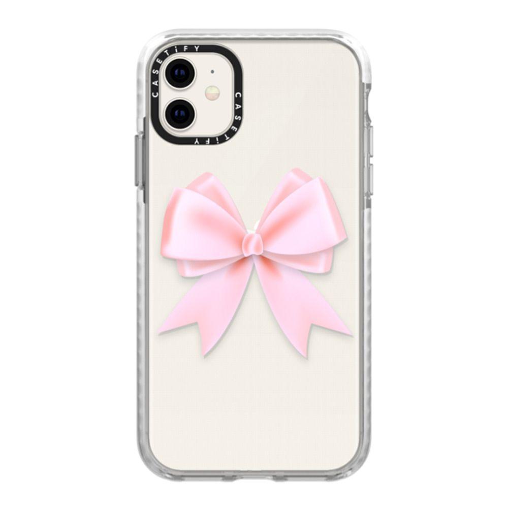 Cute pink ribbon bow fashion transparent