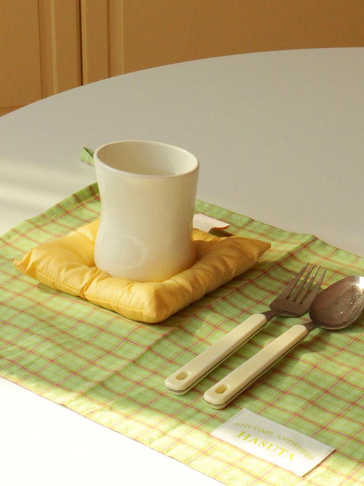 하슈타 핸드메이드 그린애플 테이블매트 식탁매트 자취선물