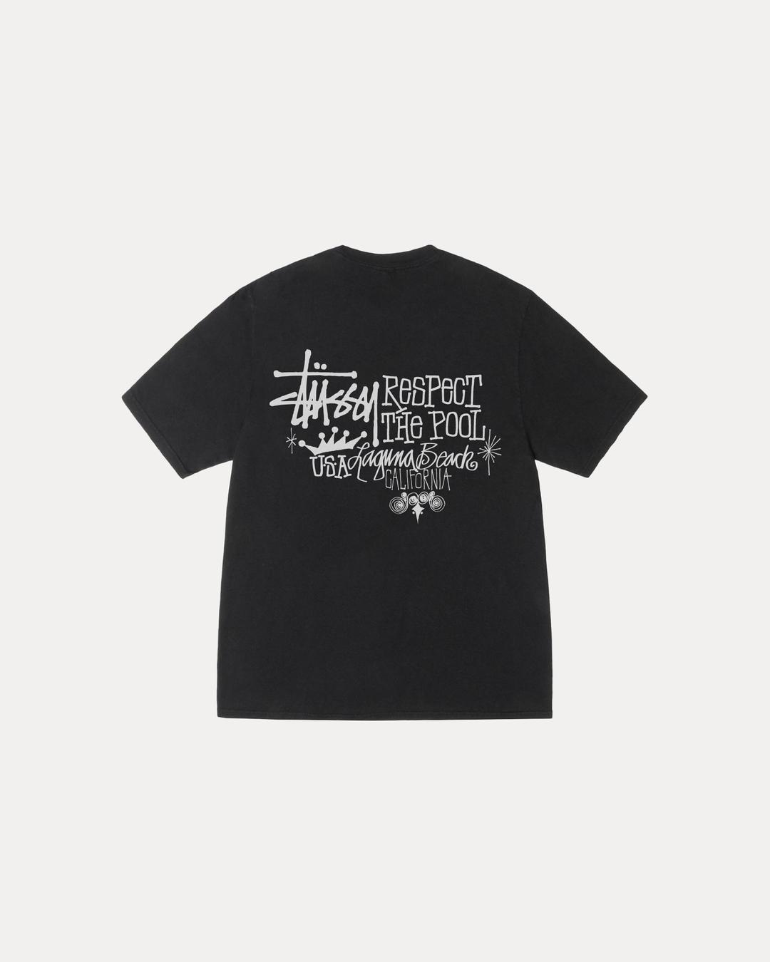 RESPECT THE POOL TEE PIGMENT DYED - Black / S