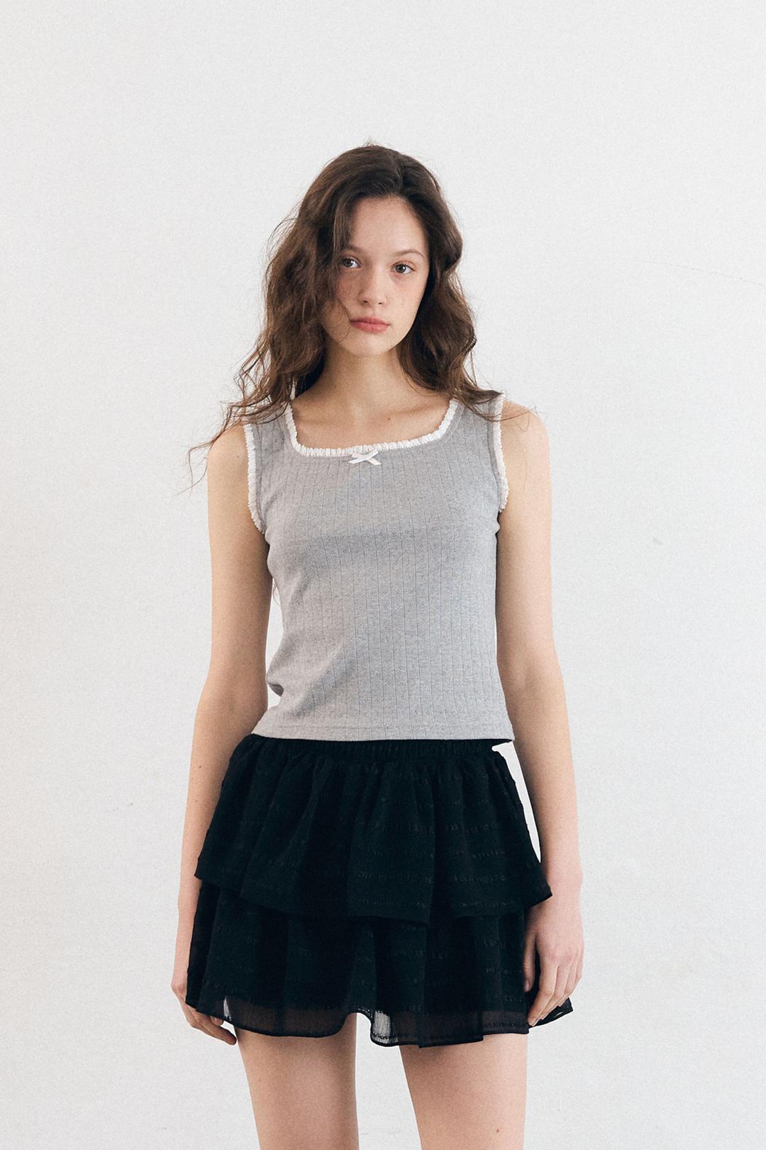 오브떼 Ribbon lace sleeveless_melange