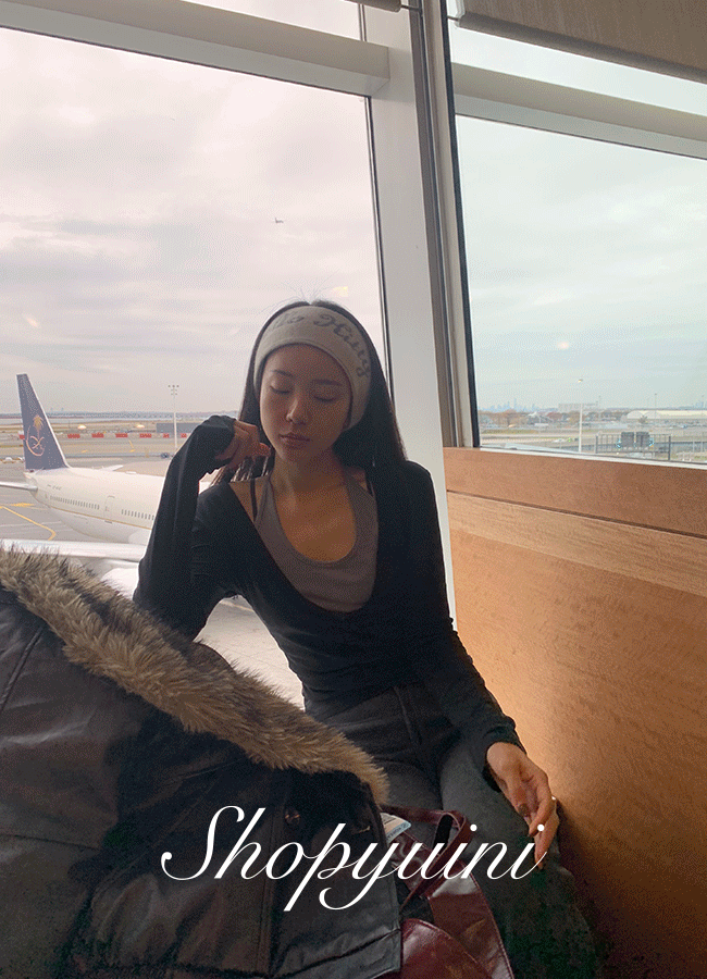 유이니 [레이어드] Oat deep v neck tee (3color)