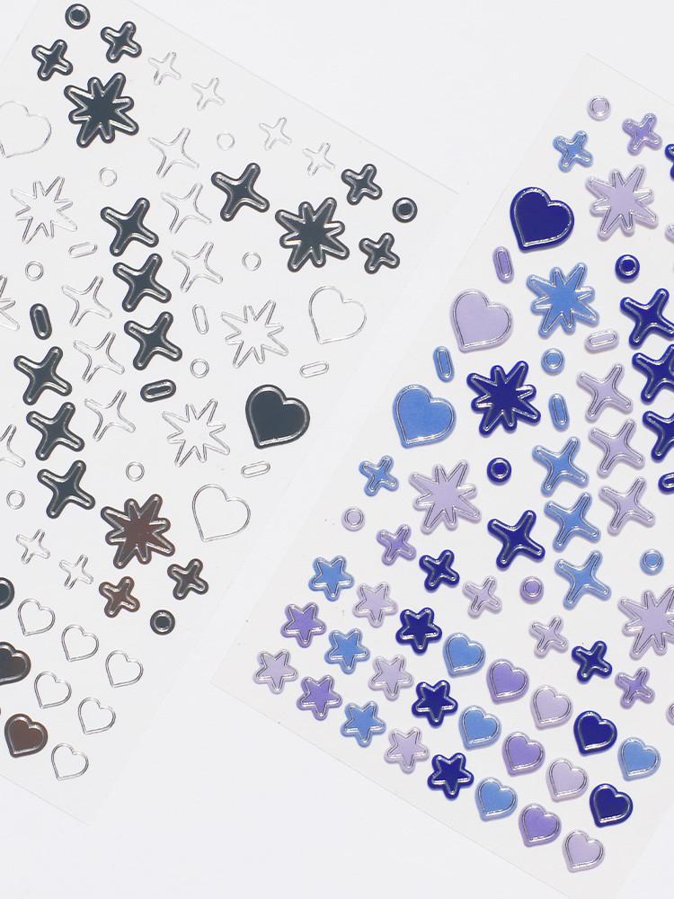 실버 앤 데코 스티커(인스 다꾸 다꾸스티커  금박 은박 도무송스티커 톰슨스티커 탑꾸스티커  꾸미기)