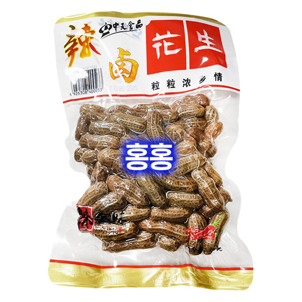 홍홍 중국식품 (유통기한임박 특가세일! 24년4월28일까지) 중국 매운땅콩조림 텐원 중국간식 피땅콩 350g [원산지:상세설명에 표시]