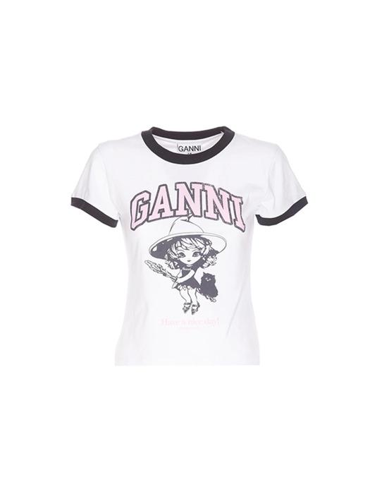 가니 베이직 저지 WITCH 스몰 반팔 티셔츠 T4156 151