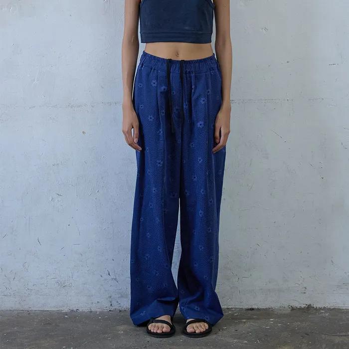 Daisy Sucker Banding Pants_Navy