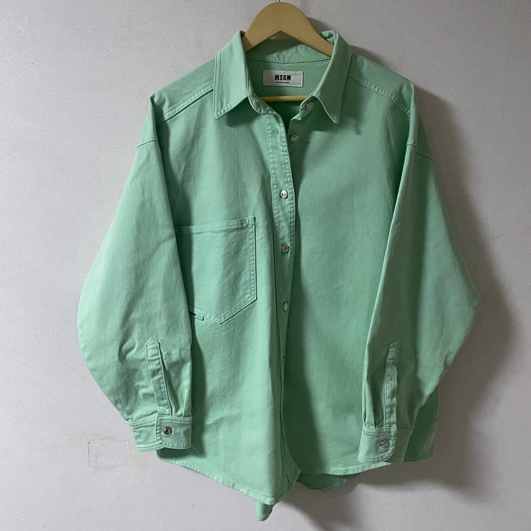 MSGM 여성 오버핏 데님 셔츠 자켓 (F) | 후루츠패밀리