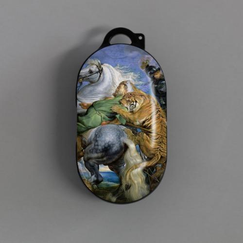 [명화 갤럭시 버즈/버즈+/버즈라이브 케이스][루벤스] 호랑이 사냥