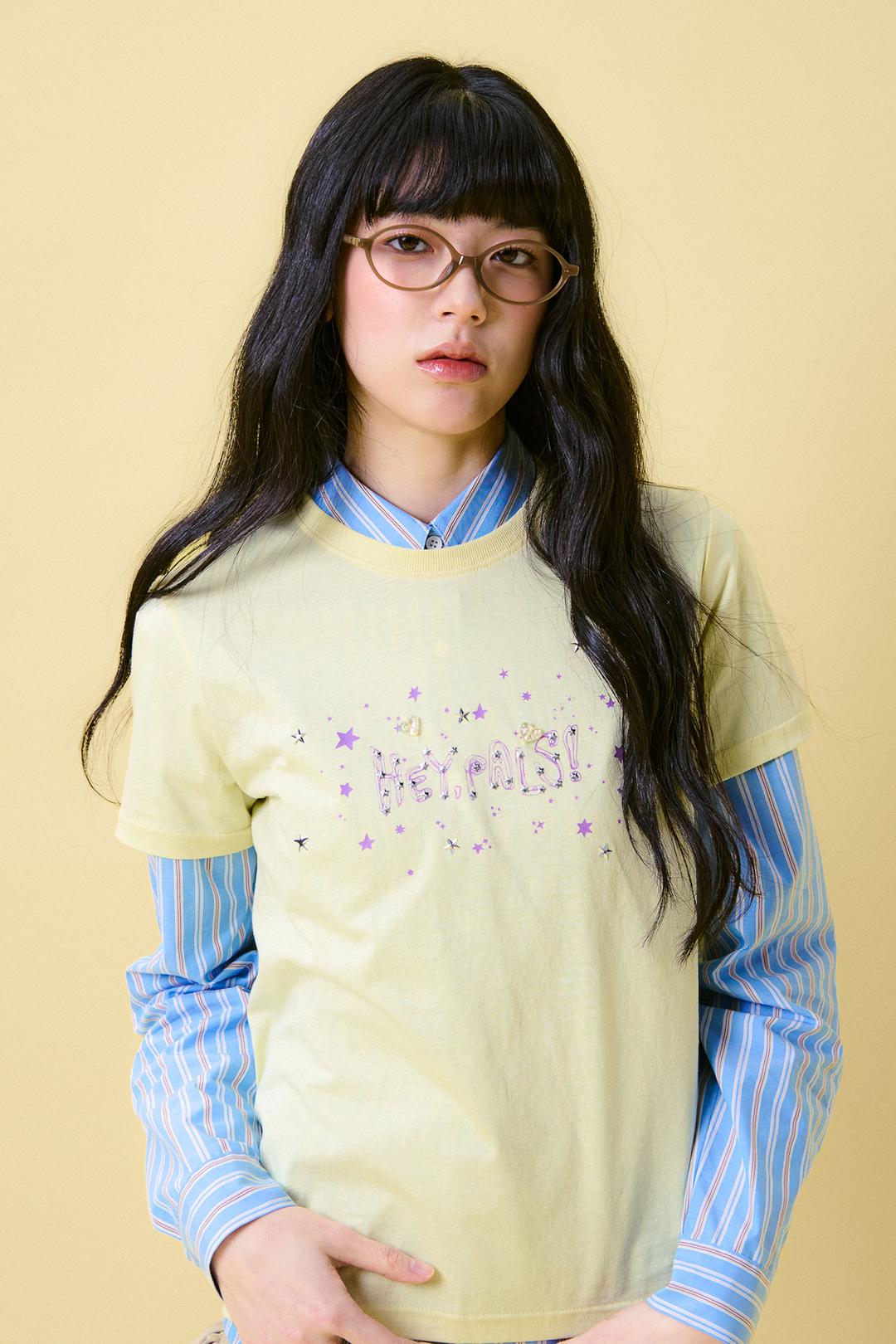 (REORDER) Hey Pals Milkyway T-shirt - Lemon yellow