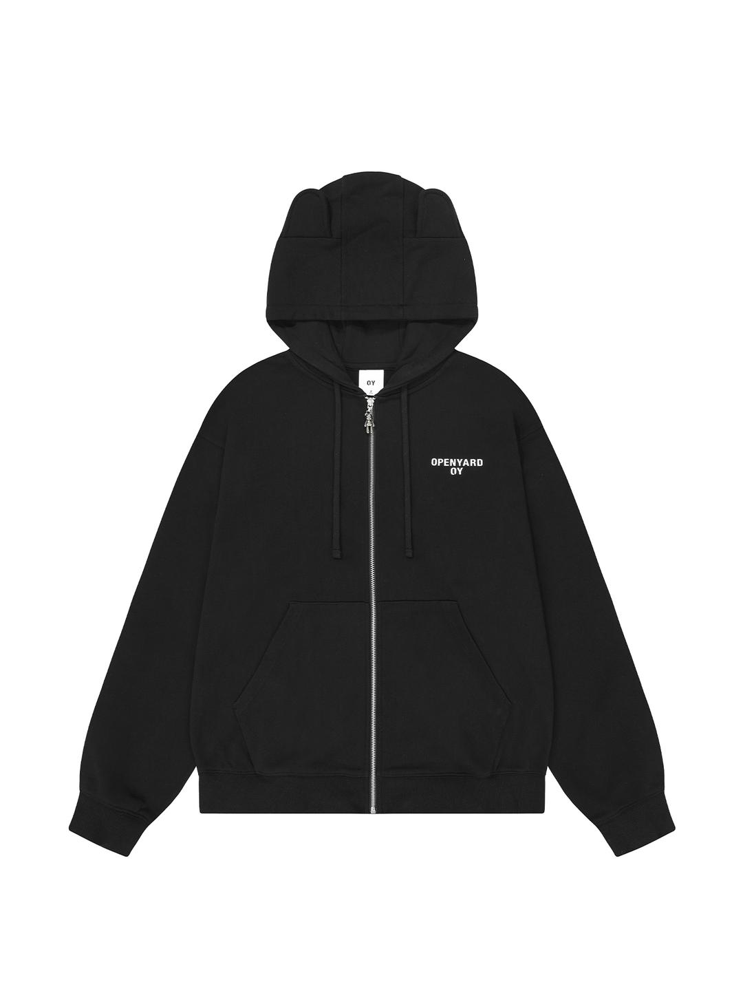 MOSAIC ODOLLY HOODIE ZIP UP - BLACK