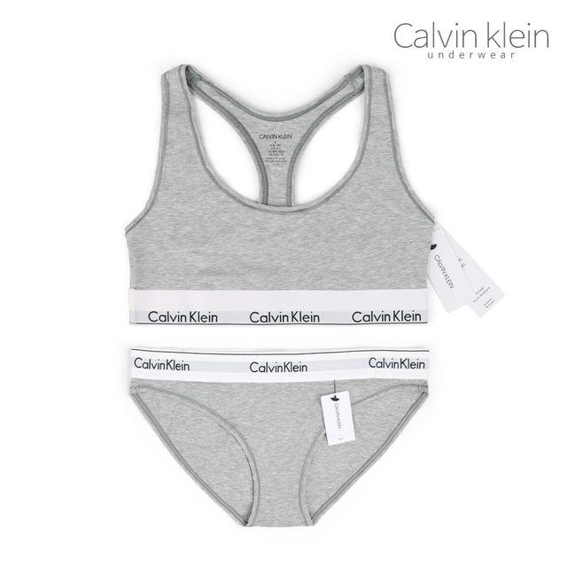 CK 여성 브라렛 팬티 속옷 세트 캘빈클라인 언더웨어 F3785 F3787 헤더그레이