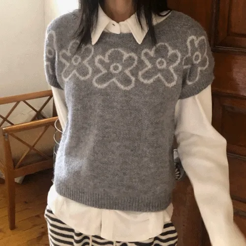 *당일* 러쉬 데이지 울 하프 니트 (2color)