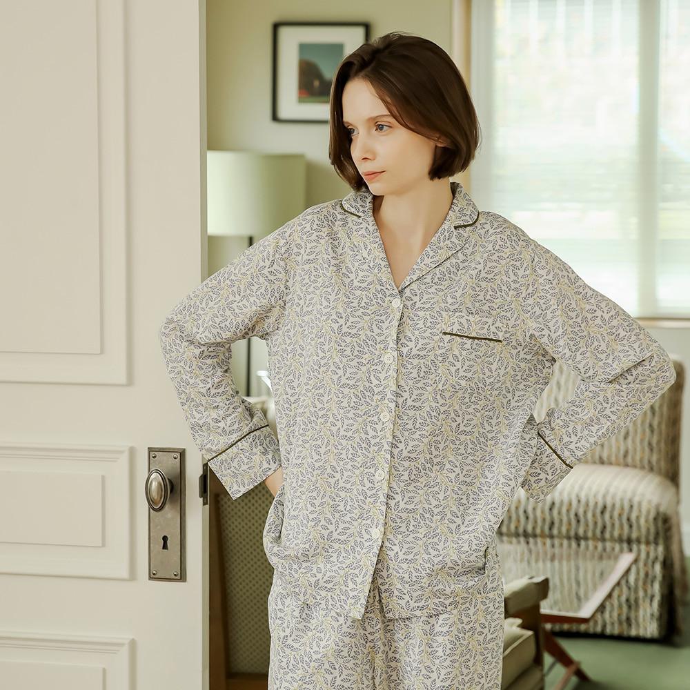 여자 아이비레인 코튼레이온 파자마 롱세트