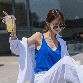 (55~120) 브이넥 쿨링 ITY 스판 나시 KO12-T-19