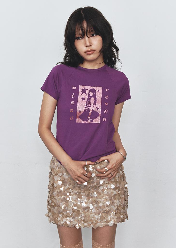 disco girl top purple