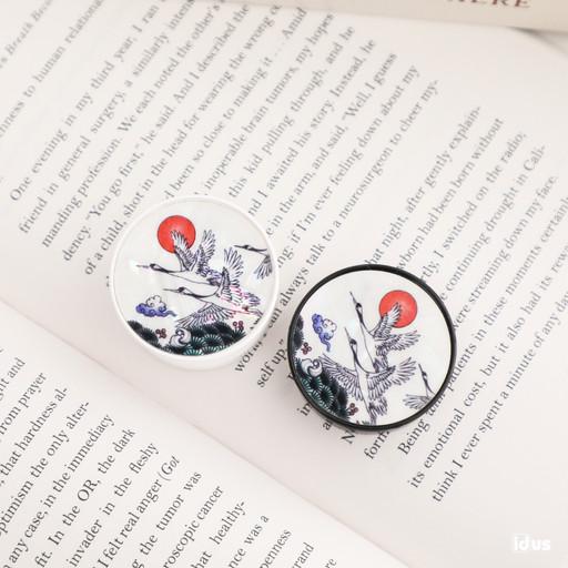 진주쉘 천연자개 그립톡_기와.송학