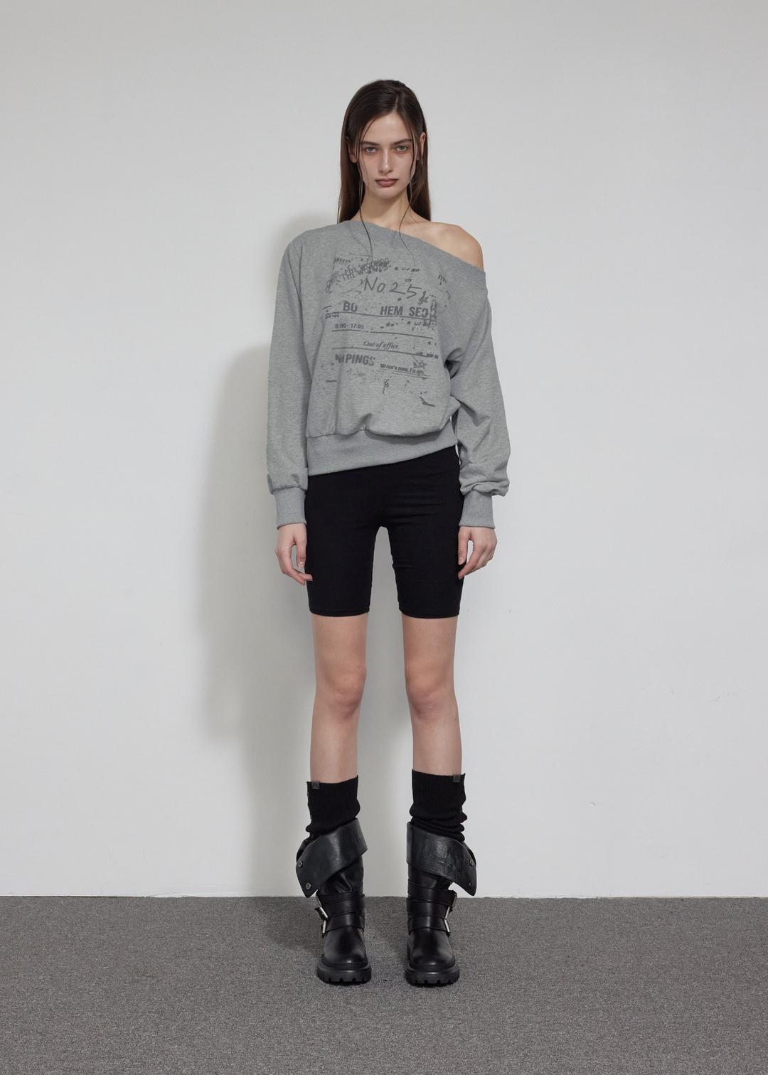 TIME LOG SWEATSHIRT, MELANGE GRAY