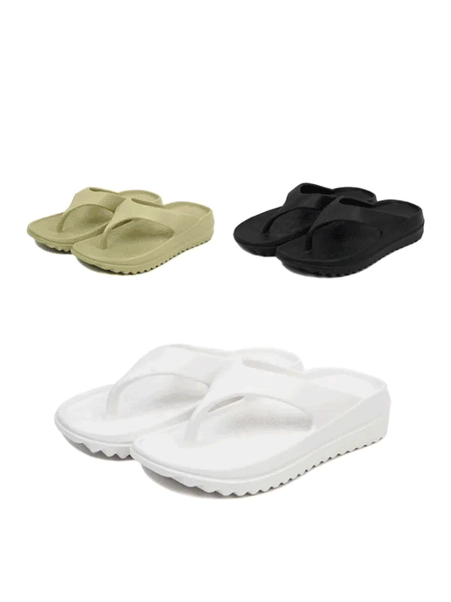 초경량! 남녀공용 플립플랍 폭신폭신 키높이 쪼리 슬리퍼 4color S#JI071