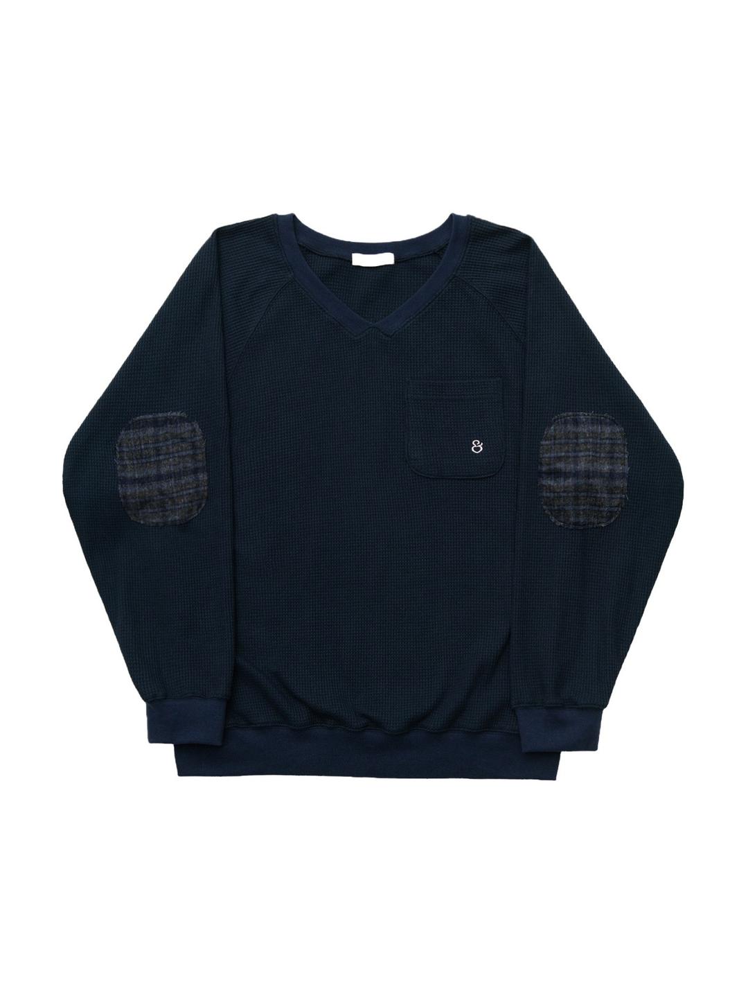 CHECKED PATCH SWEATSHIRT (NAVY)