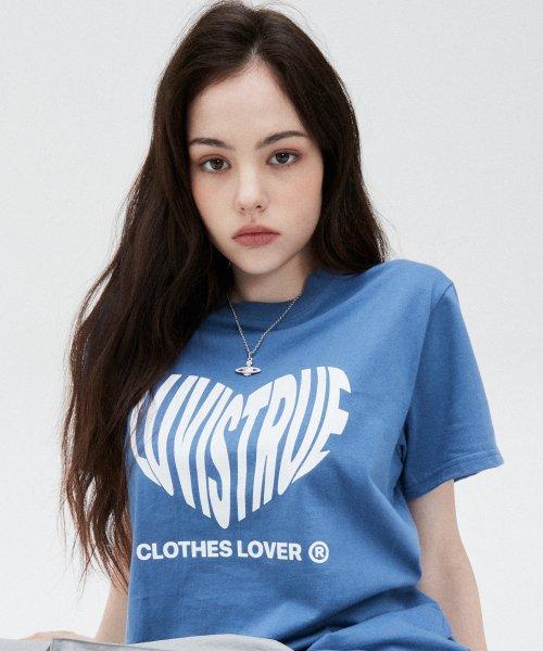 SU HEART LOGO TEE(BLUE)