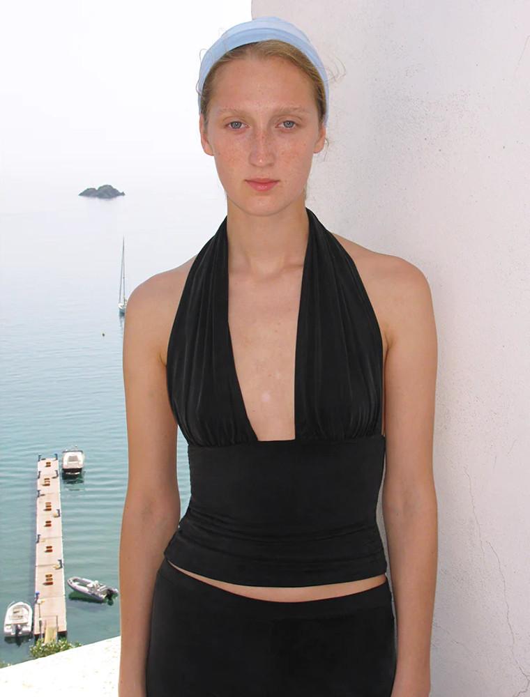 팔로마울 Paloma wool 모핏 홀터 큐프로 탑 블랙 Mopit Halter Cupro Top/ Black