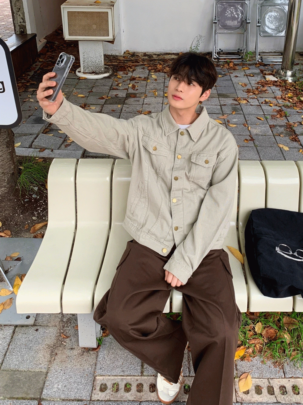 브론즈 워싱 트러커 자켓