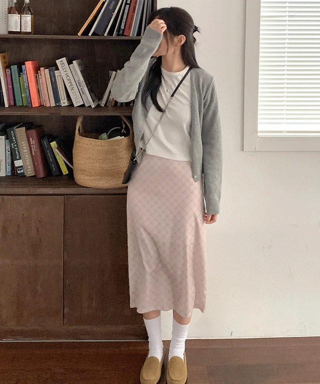 뉴브 체크 롱 sk(3color)