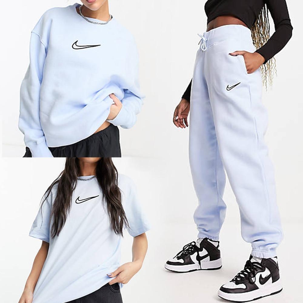 나이키 미디 스우시 반팔티 맨투맨 조거팬츠 트레이닝복 세트 블루