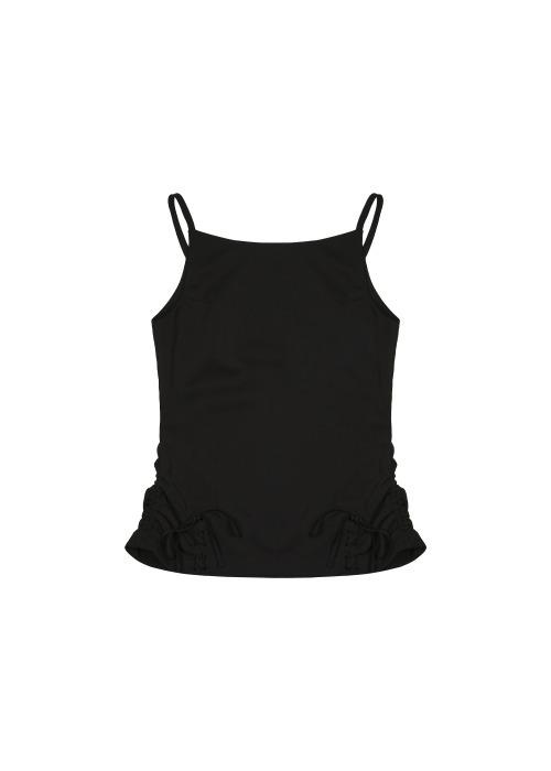 CLASSIC LINE CUT SLEEVELESS TOP (BLACK)