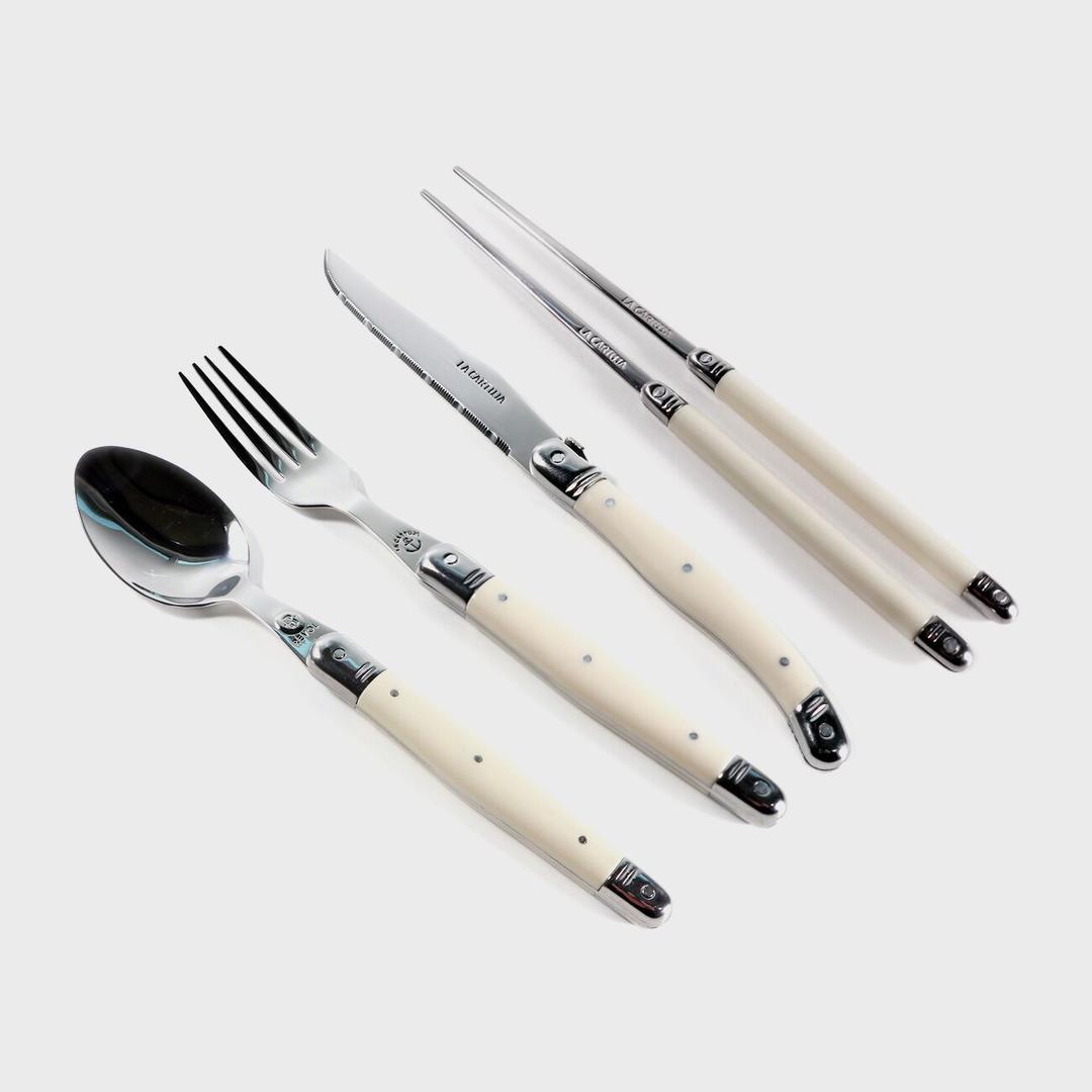 [까르투하] 오로 디너 4종 세트 (스푼,포크,나이프,젓가락) 아이보리