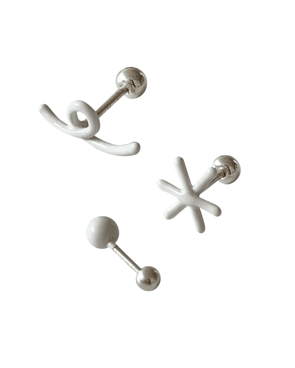 Rainbow doodle piercing (White)