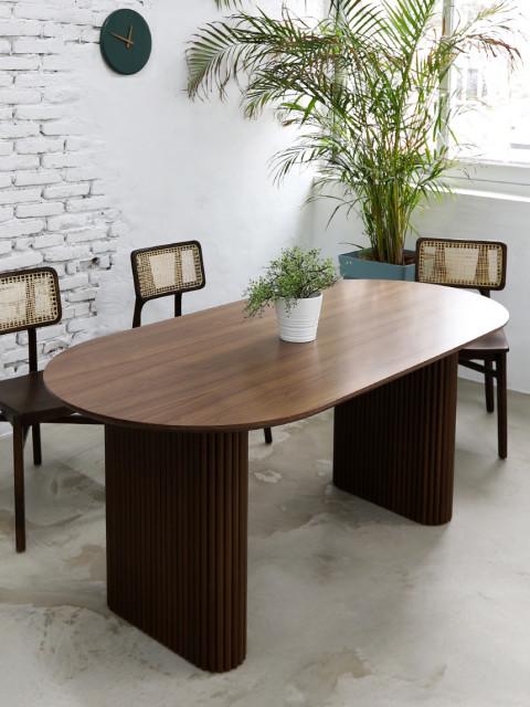 [희망일배송] 칸트 오크 월넛 템바보드 6인 8인용 대형 식탁 테이블 CL437