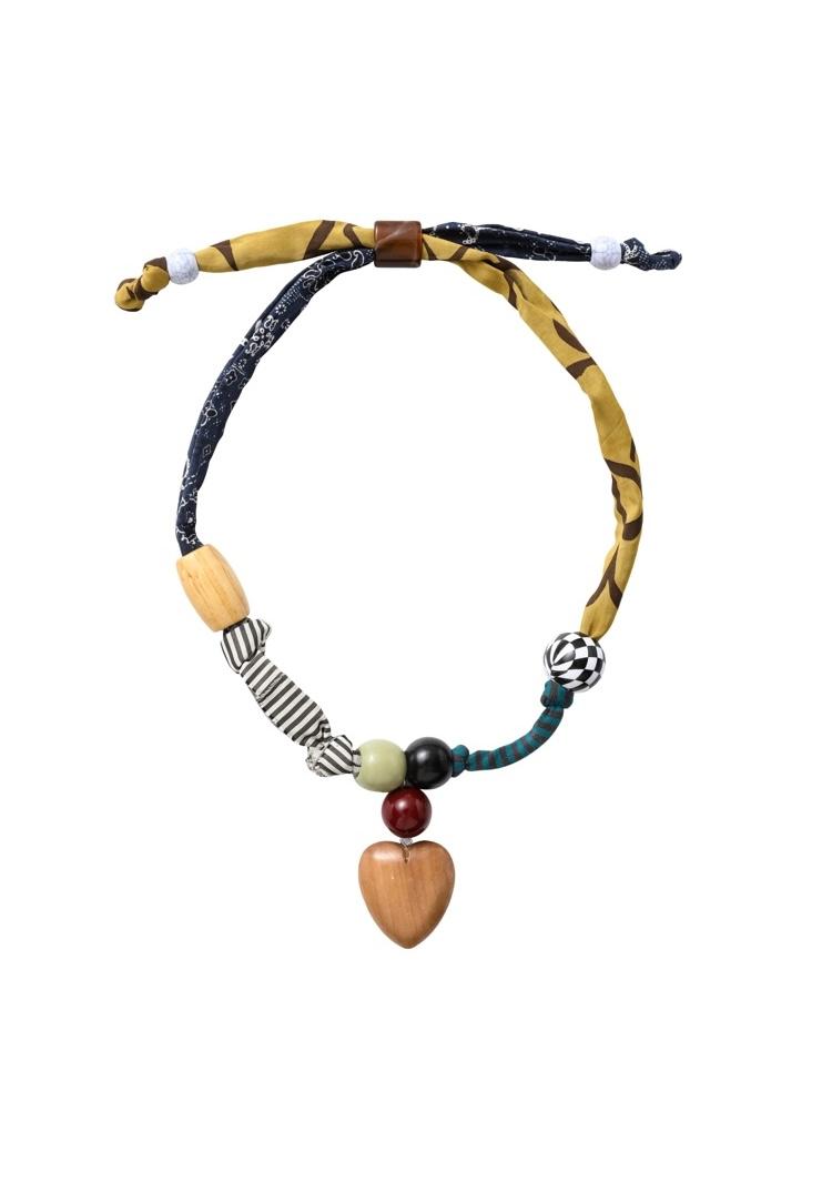 OINIMI Fun Patchwork Wood Love Necklace