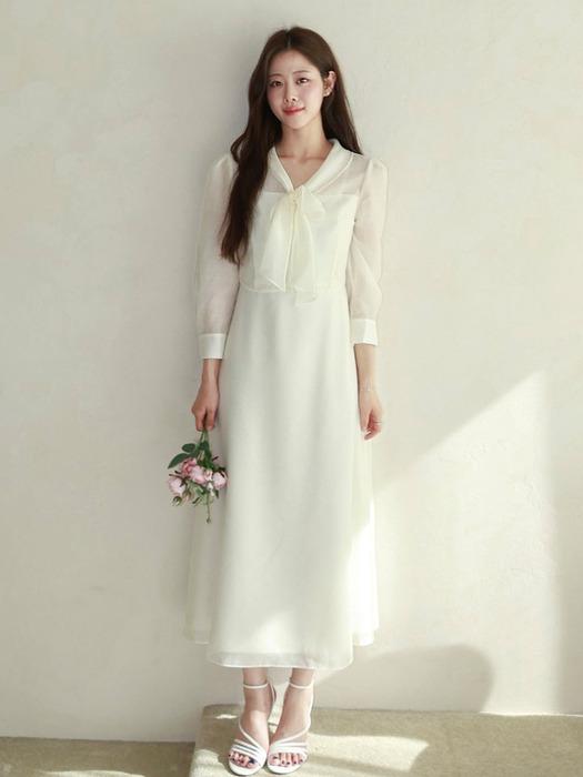 잇미샤 시스루 리본 타이 원피스 ITP9ZOP800 (2COLOR)