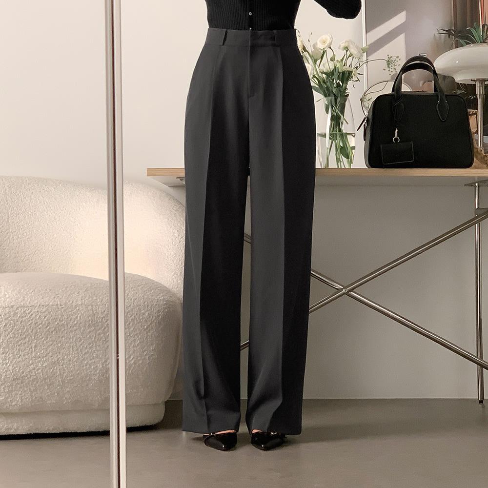 (자체제작) 런던 릴렉스드-스트레이트 트라우저 (차콜)