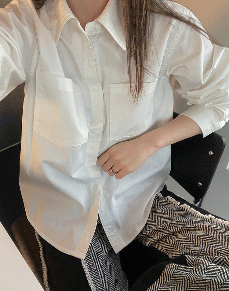 베스 포켓 셔츠 스탠다드 코튼 루즈핏 (4col)