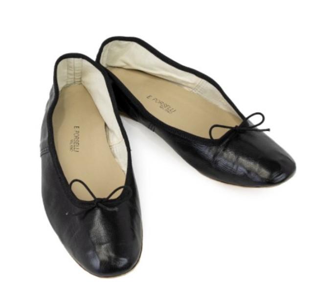 포셀리 레더 플랫 (블랙)