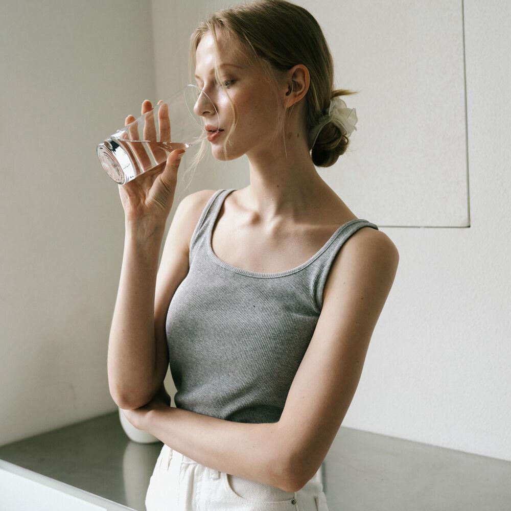 Cotton Sleeveless Top - Gray