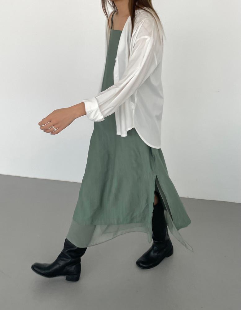 쉬폰 슬릿 뷔스티에 원피스 (3color)