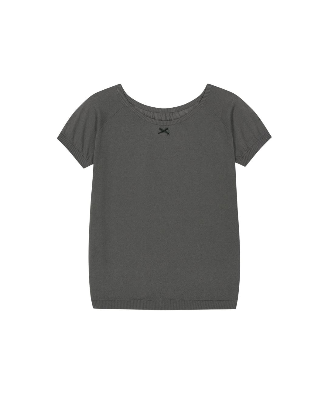 Rayon Sheer Knit Top / Charcoal