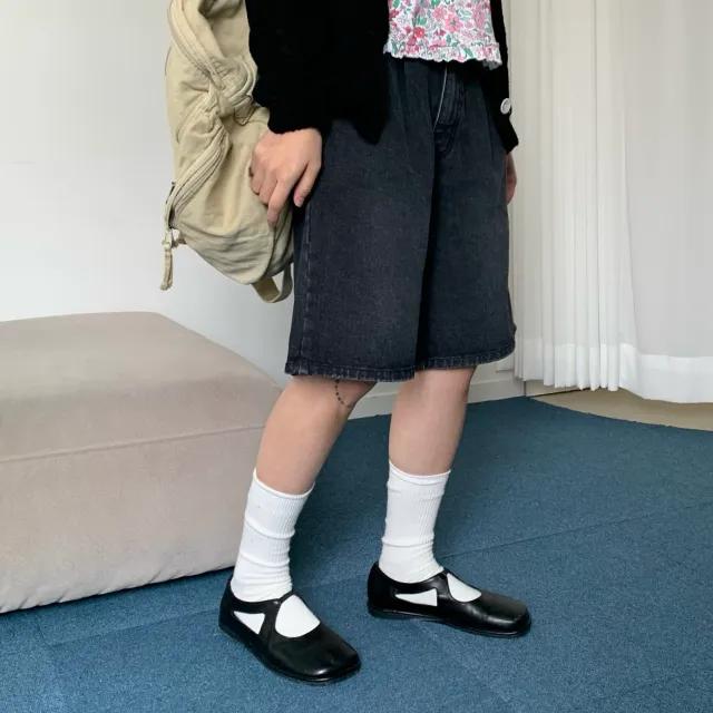 [카코] 톰보이 하프팬츠 (2color) / 데일리 아이템 핏 대박 데님 흑청 핀턱 뒷밴딩 5부 하프 팬츠 반바지 빅사이즈  XL~3XL